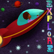 Tarjeta de explorador espacial para cumpleaños, fe