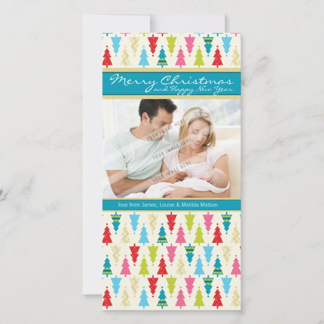 Festiva TARJETA DE FAMILIA DE FESTIVIDAD: patternedxmastre (Anverso)