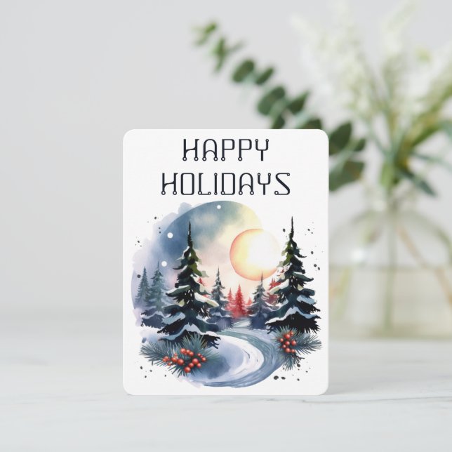 Festiva Tarjeta de Felices Fiestas (Anverso de pie)