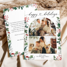 Tarjeta de Felices Fiestas Boho Chic con Mensaje