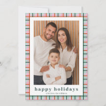 Tarjeta de Felices Fiestas con Foto Familiar de Cu