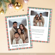 Tarjeta de Felices Fiestas con Foto Familiar de Cu