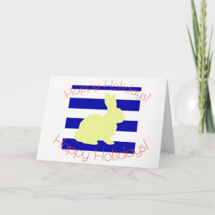 Festiva Tarjeta de Felices Fiestas Conejo Amarillo