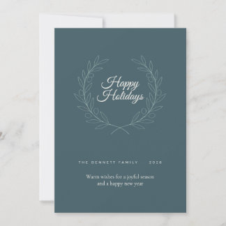 Festiva Tarjeta de Felices Fiestas Deep Green Olive