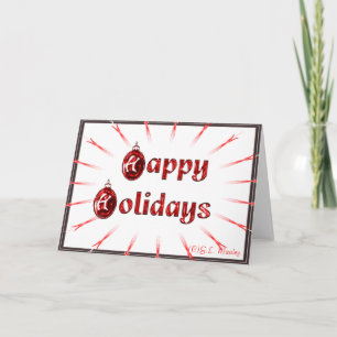 Festiva Tarjeta de Felices Fiestas en Blanco