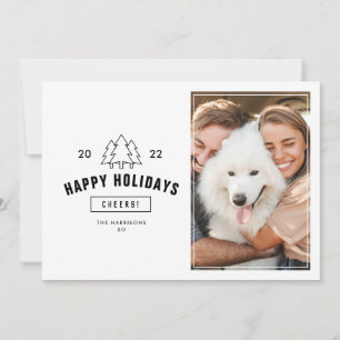 Festiva Tarjeta de Felices Fiestas Minimalista para Pareja