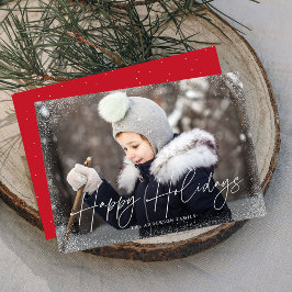 Festiva Tarjeta de Felices Fiestas Moderna con Foto