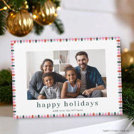 Festiva Tarjeta de Felices Fiestas Modernas con Foto de Fa