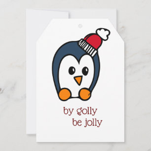 Festiva Tarjeta de Felices Fiestas Pingüino