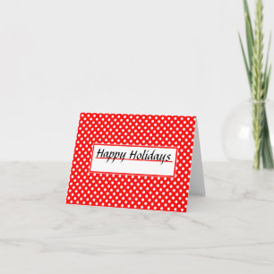 Festiva Tarjeta de Felices Fiestas Rojas y Blancas