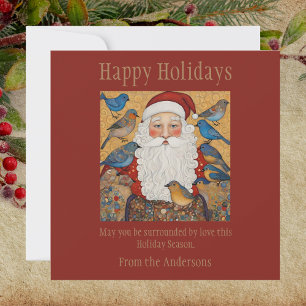 Festiva Tarjeta de Felices Fiestas Vintage