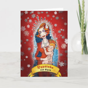 Festiva Tarjeta de felicitación #1 para navidades (en blan