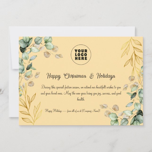 Festiva Tarjeta de felicitación 2025 para Navidades corpor (Anverso)