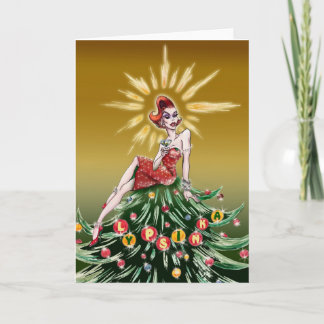 Festiva Tarjeta de felicitación #3 para navidades (en blan