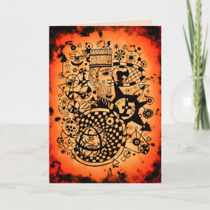 Festiva tarjeta de felicitación abstracta de astrología