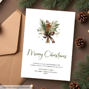 Festiva Tarjeta de Felicitación Acuarela Boho Rústica Acog