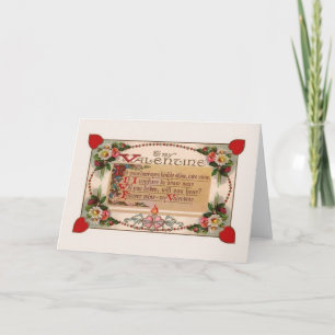 Festiva Tarjeta de felicitación adornada del poema de la