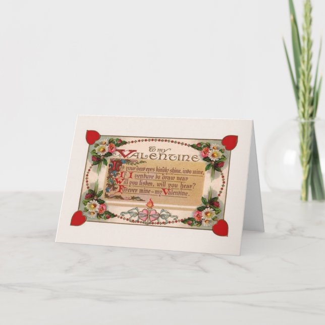 Festiva Tarjeta de felicitación adornada del poema de la (Anverso)