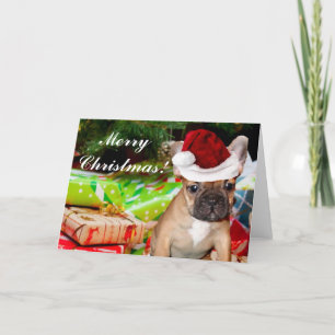 Festiva Tarjeta de felicitación al Bulldog francés Feliz N