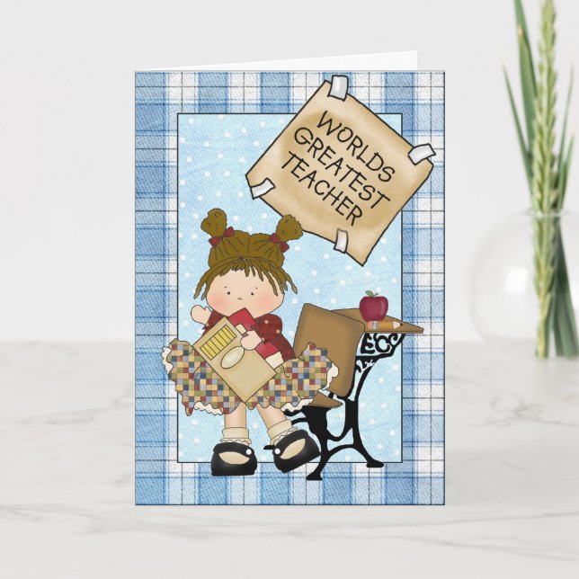 Festiva Tarjeta de felicitación al profesor personalizado (Anverso)