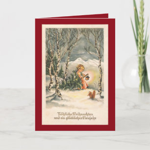 Festiva Tarjeta de felicitación alemana Vintage Weihnachte