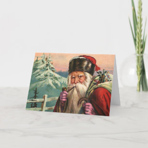 Festiva Tarjeta de felicitación Alpine Santa