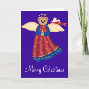 Festiva Tarjeta de felicitación Angel Teddy Bear d1 para n