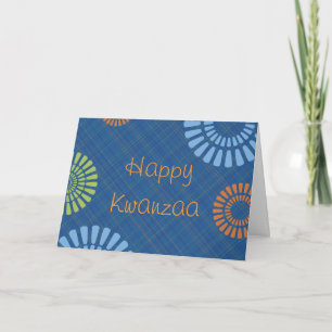 Festiva Tarjeta de felicitación azul alegre de Kwanzaa de
