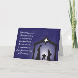 Festiva Tarjeta de felicitación azul de la natividad del