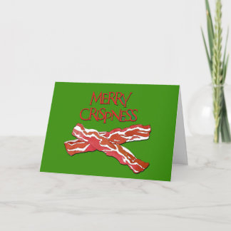 Festiva Tarjeta de felicitación Bacon para navidades