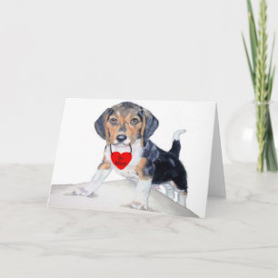 Festiva Tarjeta de felicitación Be MIne Beagle Valentine