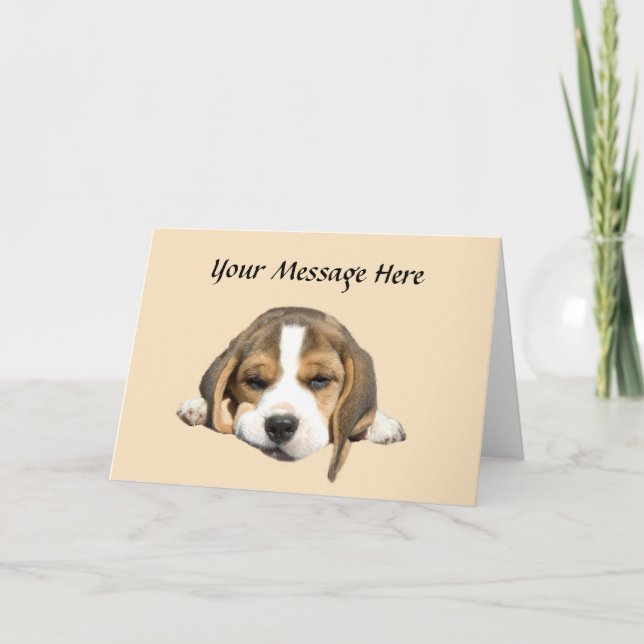 Festiva Tarjeta de felicitación Beagle (Anverso)