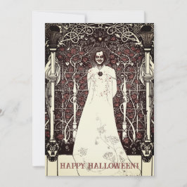 Festiva Tarjeta de felicitación Beardsleyan Happy Hallowee