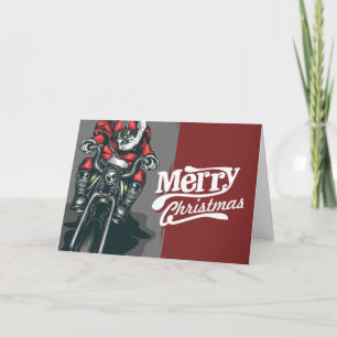 Festiva Tarjeta de felicitación Biker Santa