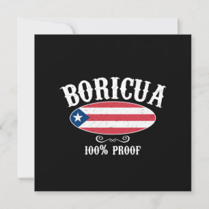 Festiva Tarjeta de felicitación Boricua 100% Puerto Rico (
