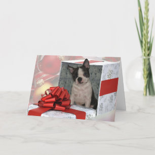 Festiva Tarjeta de felicitación Boston Terrier