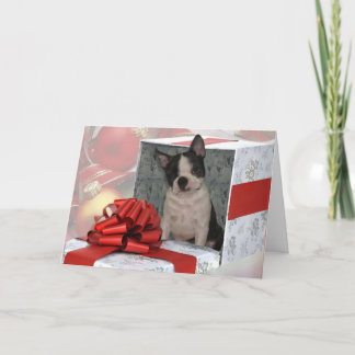 Festiva Tarjeta de felicitación Boston Terrier