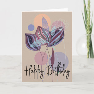 Festiva Tarjeta de felicitación botánica de cumpleaños