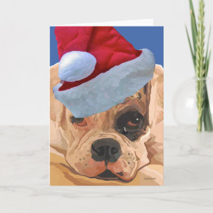Festiva Tarjeta de felicitación Boxer para navidades