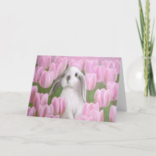 Festiva Tarjeta de felicitación Bunny and Tulip