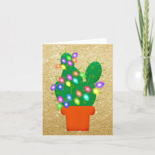 Festiva Tarjeta de felicitación Cactus para navidades