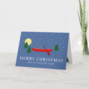 Festiva Tarjeta de felicitación canoe para navidades
