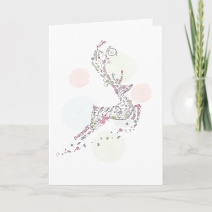 Festiva Tarjeta de felicitación caprichosa del reno