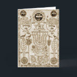 Festiva Tarjeta de felicitación Channukah feliz<br><div class="desc">La voluta antigua hermosa del rezo cubre esta tarjeta de felicitación de Channukka. ¡Envíe a la familia,  a los amigos,  y a los aquaintences! ¡Disfrute de los días de fiesta!</div>