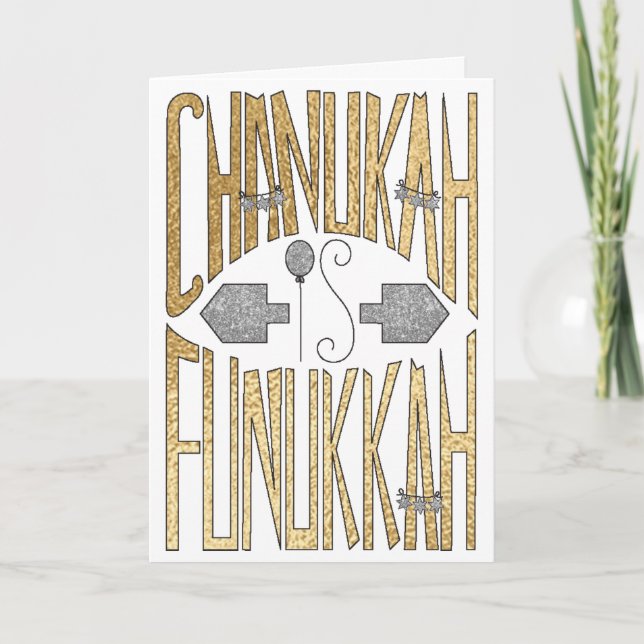 Festiva Tarjeta de felicitación "Chanukah is Funukkah" (Anverso)