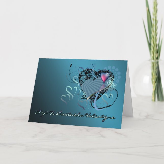 Festiva Tarjeta de felicitación checoslovaca del el día de (Anverso)