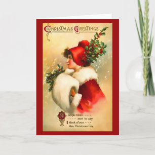 Festiva Tarjeta de felicitación Chica de navidades