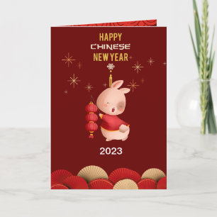 Festiva Tarjeta de felicitación china de Año Nuevo 2023