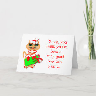Festiva Tarjeta de felicitación chistosa del gatito de