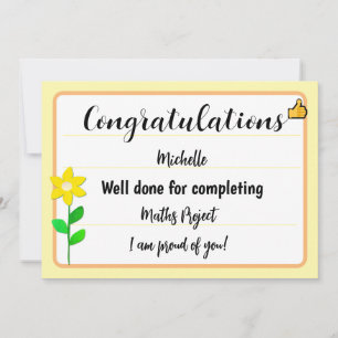 Festiva Tarjeta de felicitación con flor amarilla